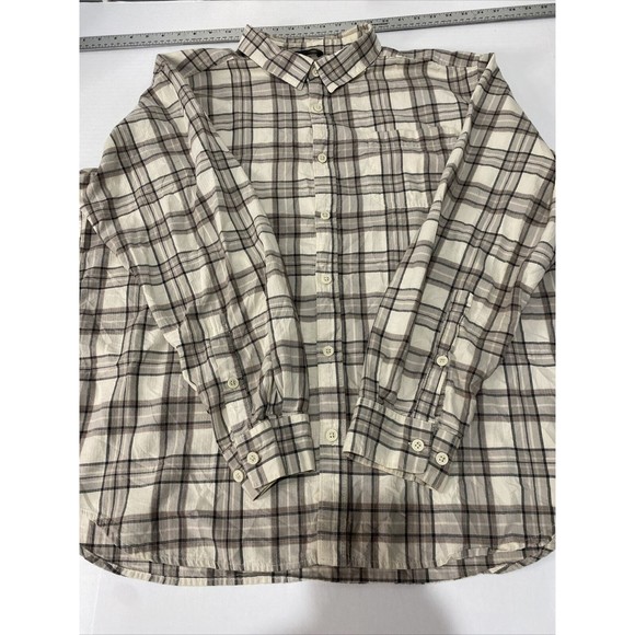 Columbia Button Up Shirt Mens Size XL Extra Large Brown Plaid Long Sleeve - Picture 8 of 8